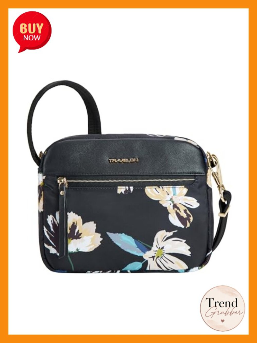 Anti-Theft Crossbody Bag with RFID Protection Vegan Leather Nylon Travel Purse